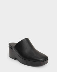 Comfortable Women's Clog In Black Faux Leather