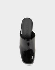Comfortable Women's Clog In Black Patent Faux Leather
