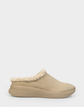 Comfortable Women's Sneaker Mule In Beige Faux Suede