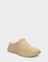Comfortable Women's Sneaker Mule In Beige Faux Suede