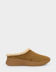 Comfortable Women's Sneaker Mule In Brown Faux Suede