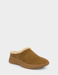 Comfortable Women's Sneaker Mule In Brown Faux Suede