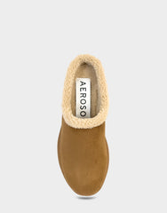 Comfortable Women's Sneaker Mule In Brown Faux Suede