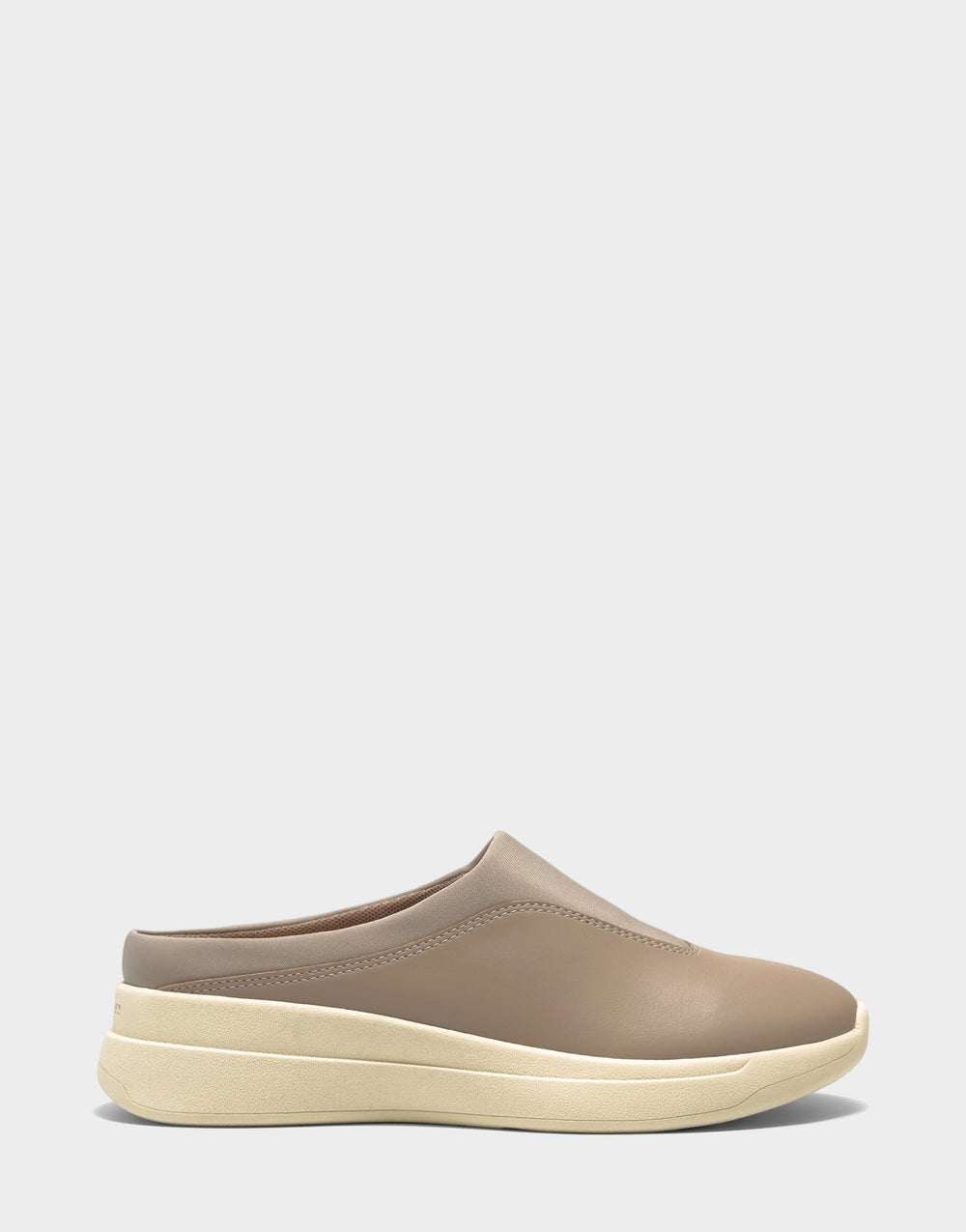 Comfortable Women's Mule in Natural Faux Leather/neoprene