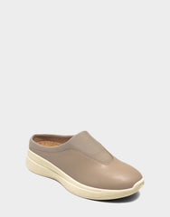 Comfortable Women's Mule in Natural Faux Leather/neoprene