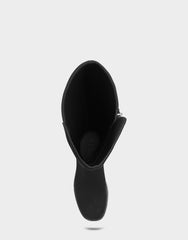 Comfortable Women's Flatform Boot In Black Leather
