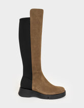Comfortable Women's Flatform Boot In Brown Suede