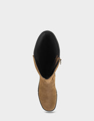 Comfortable Women's Flatform Boot In Brown Suede