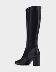 Comfortable Women's Tall Shaft Boot in Black Faux Leather