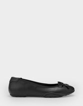 Comfortable Women's Sneakerina Flat In Black Faux Leather