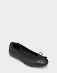 Comfortable Women's Sneakerina Flat In Black Faux Leather