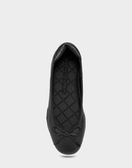 Comfortable Women's Sneakerina Flat In Black Faux Leather