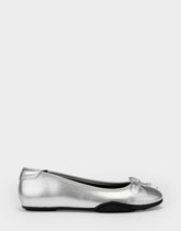 Comfortable Women's Sneakerina Flat In Silver Faux Leather