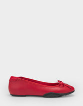 Comfortable Women's Sneakerina Flat In Red Faux Leather