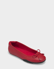 Comfortable Women's Sneakerina Flat In Red Faux Leather