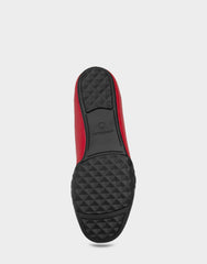 Comfortable Women's Sneakerina Flat In Red Faux Leather