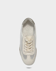 Comfortable Women's Sneaker in Cream Mesh/faux Suede