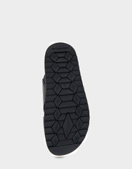 Comfortable Women's Footbed Sandals in Black Leather