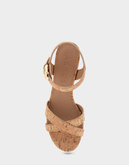 Comfortable Women's Dress Sandals in Natural Cork