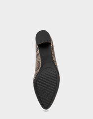 Women's Dress Pump in Champagne Metallic Snake