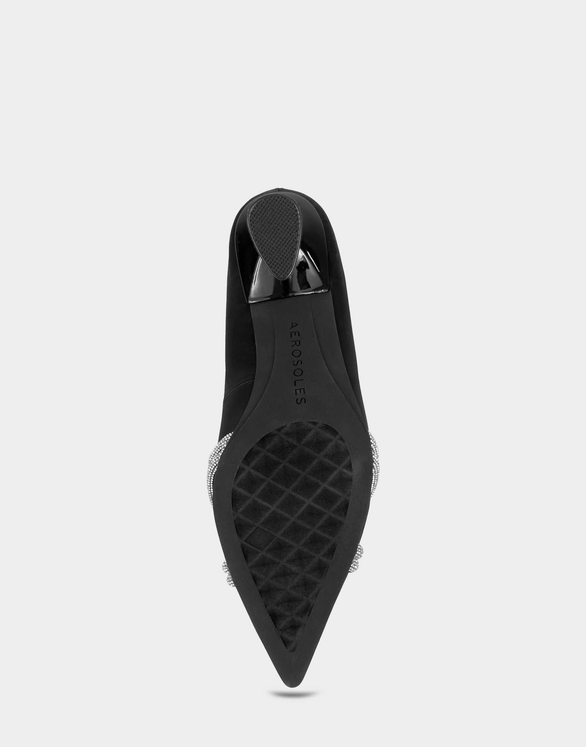Women's Pump in Black Satin
