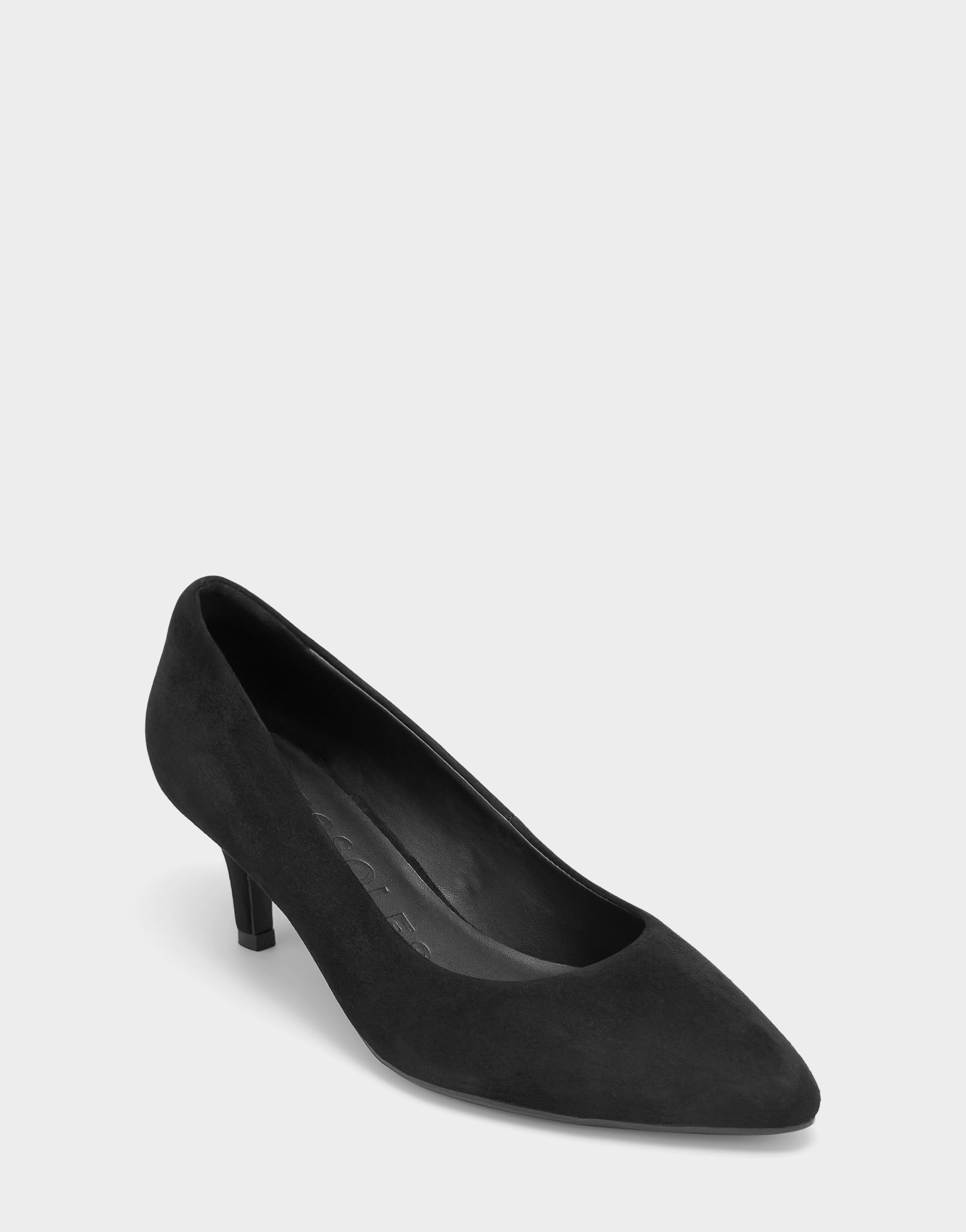 Women's Kitten Heel Pump in Black Suede