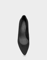 Women's Kitten Heel Pump in Black Suede