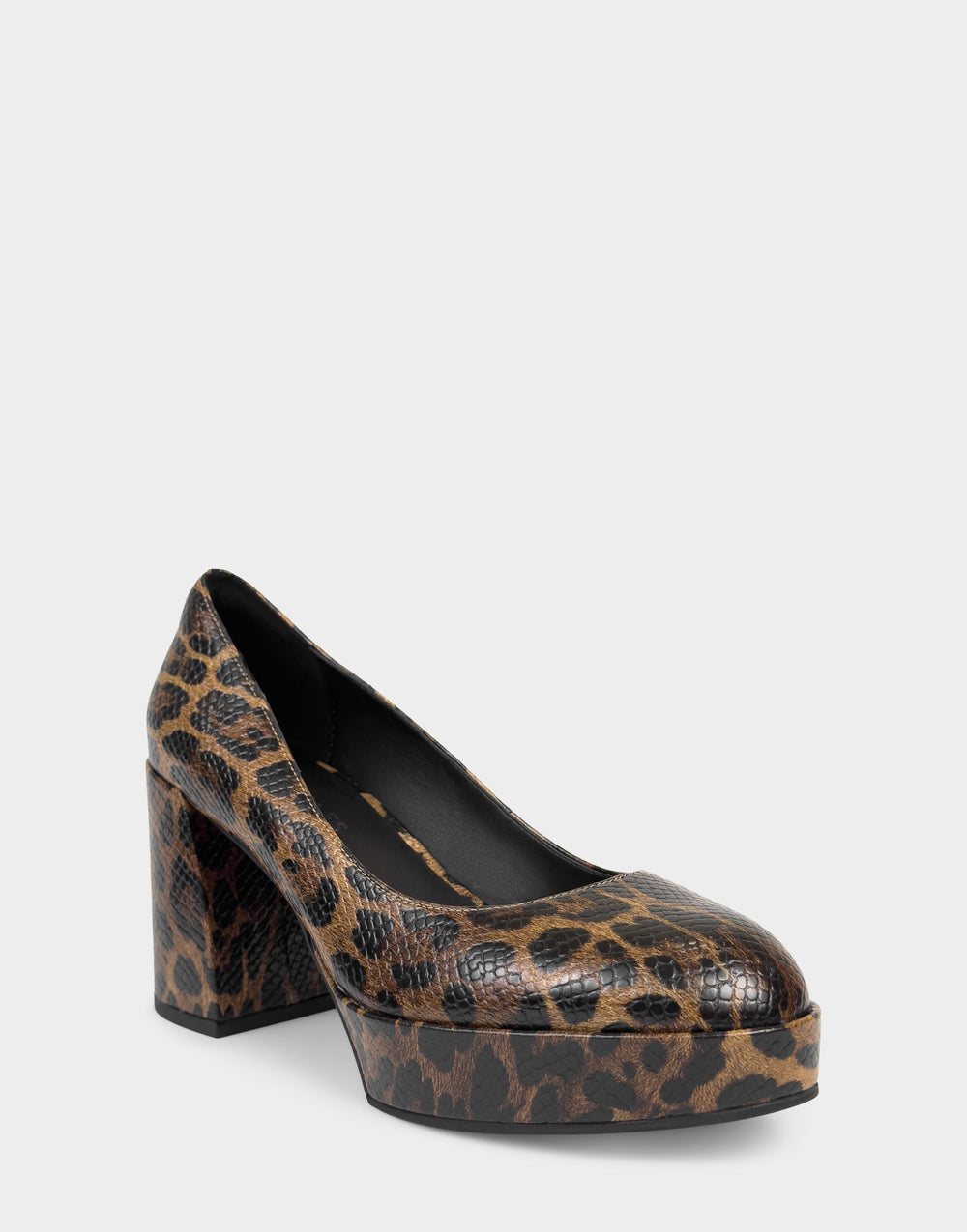 Women's Platform Pump in Mocha Jaguar Print Faux Leather