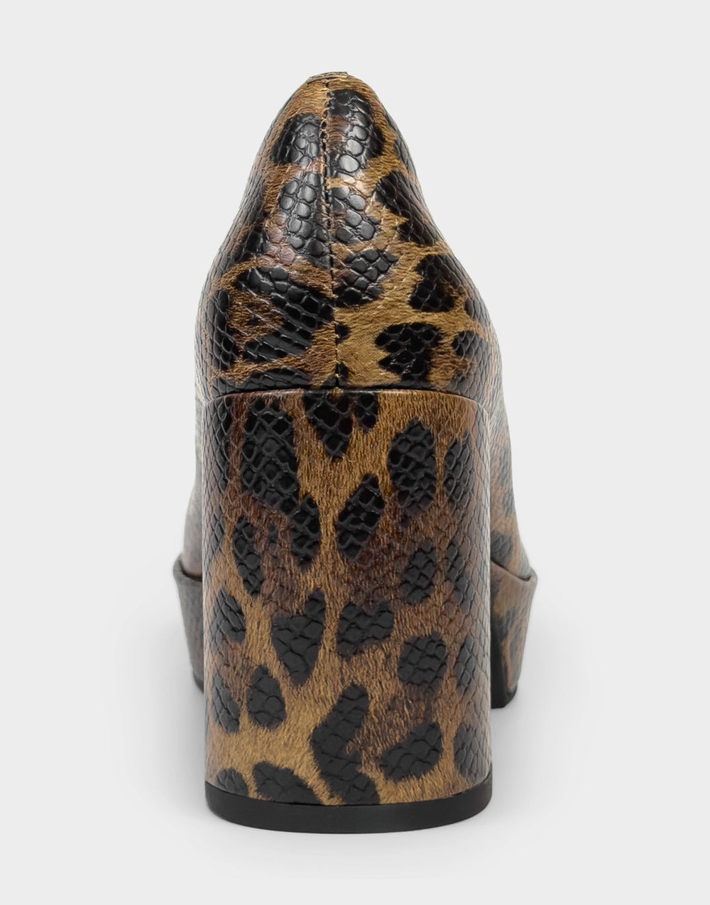 Women's Platform Pump in Mocha Jaguar Print Faux Leather