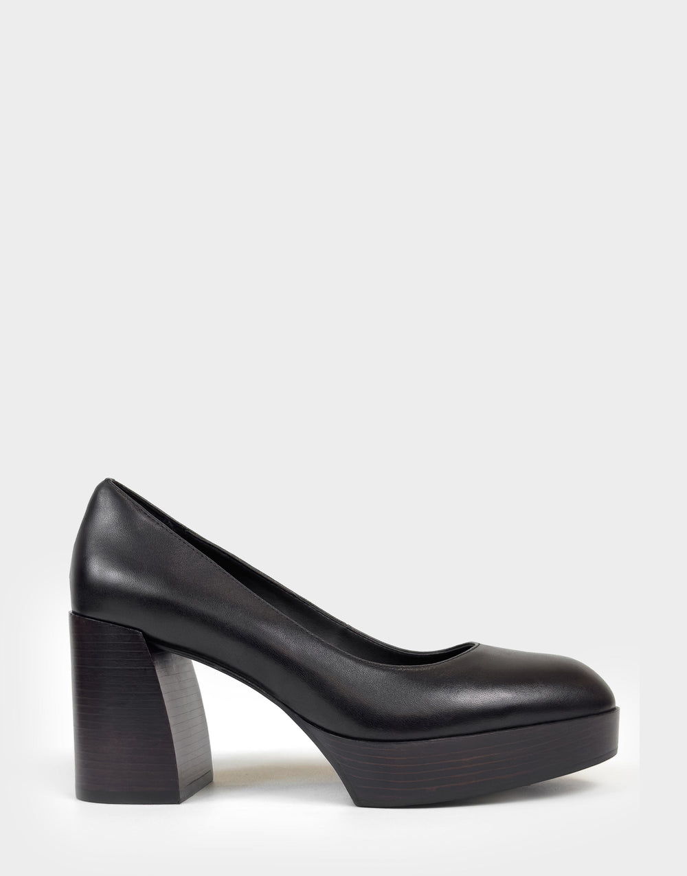 Women's Platform Pump in Black Leather