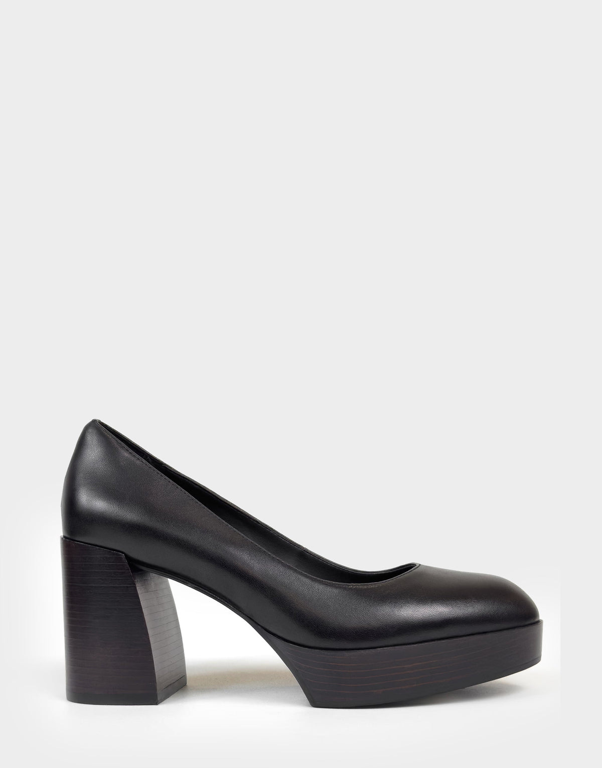 Women's Platform Pump in Black Leather