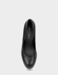 Women's Platform Pump in Black Leather