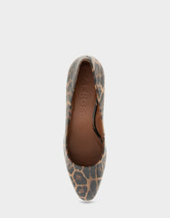 Women's Pump in Mocha Jaguar Embossed Print