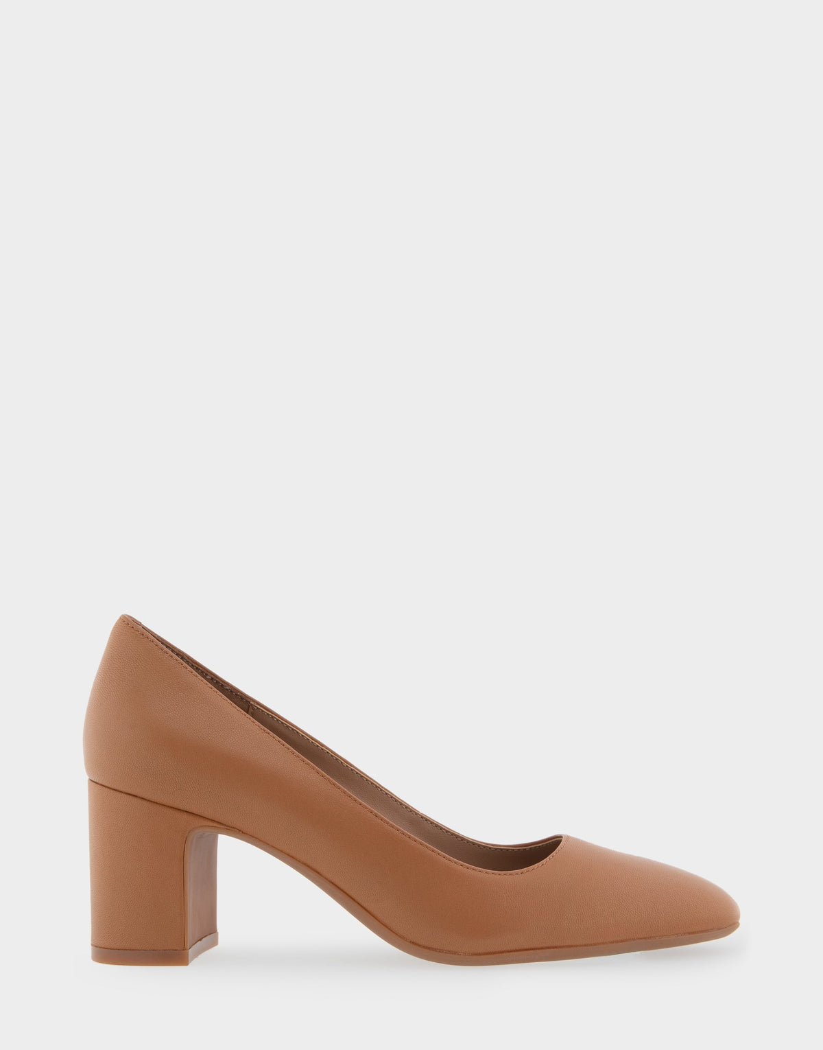 Minetta Tan Leather Mid-Heel Pump