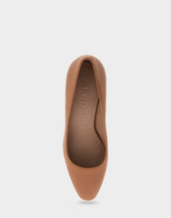 Minetta Tan Leather Mid-Heel Pump