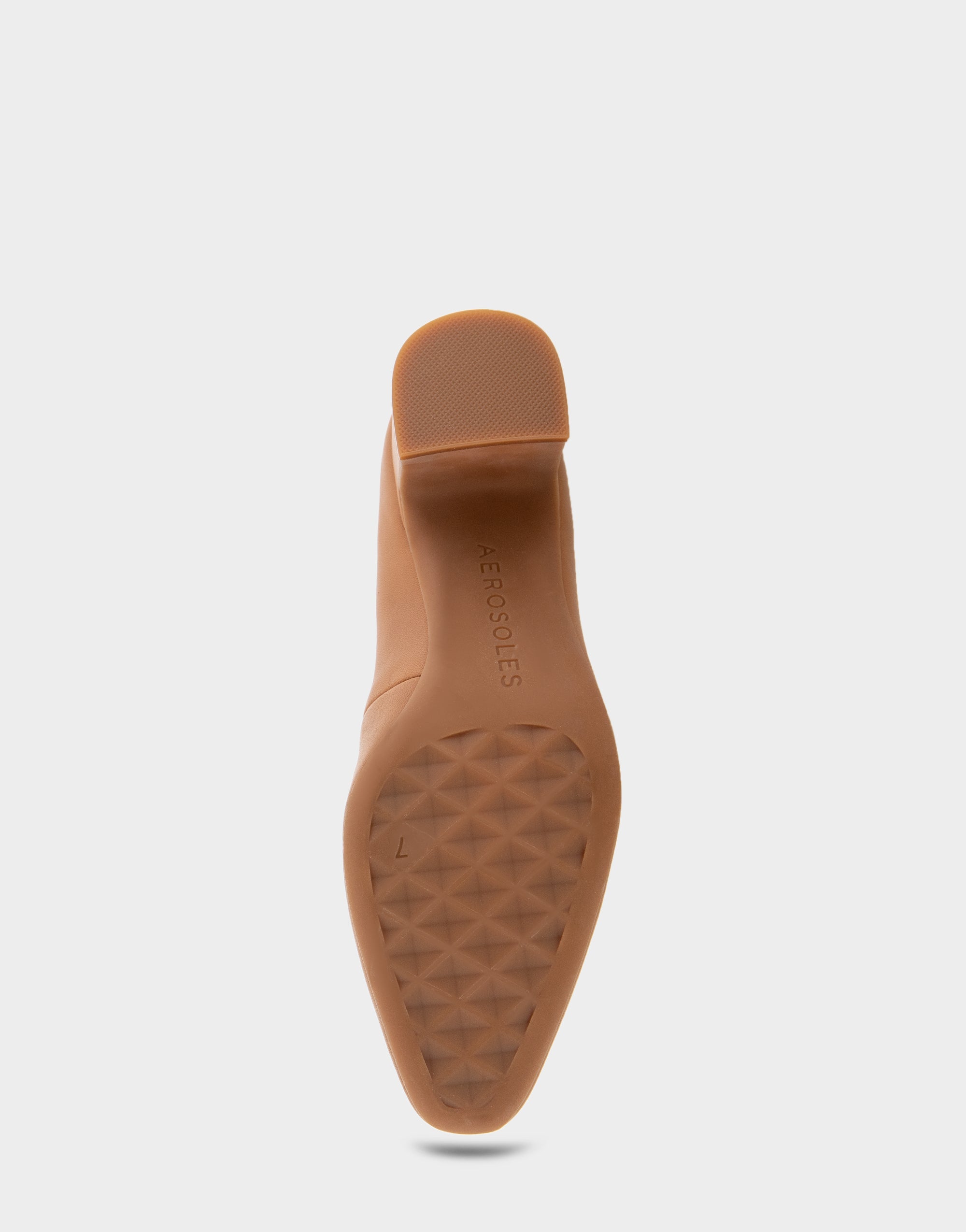 Minetta Tan Leather Mid-Heel Pump