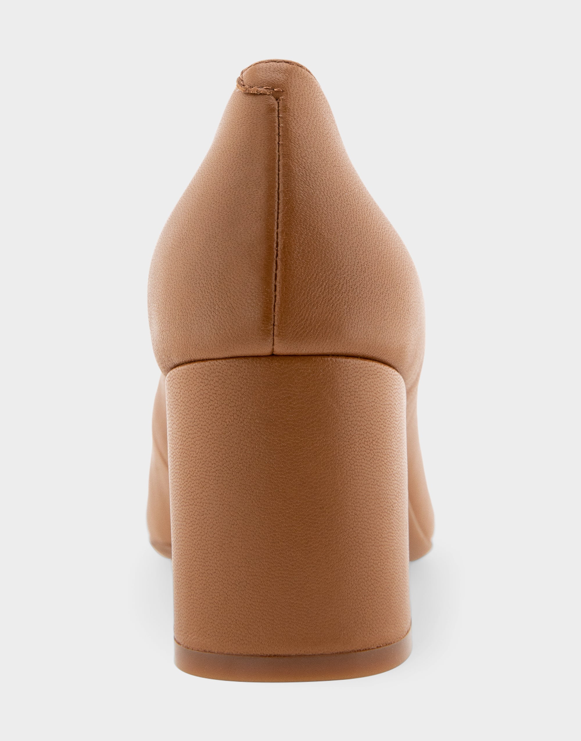 Minetta Tan Leather Mid-Heel Pump