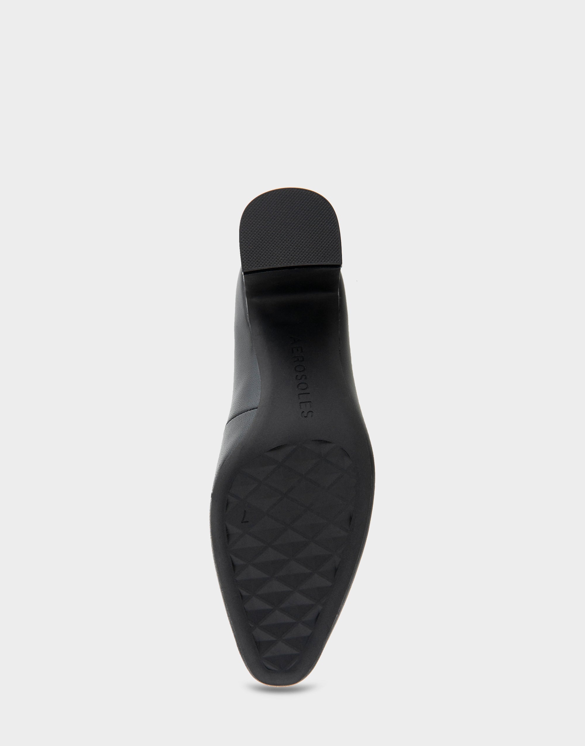 Minetta Black Leather Mid-Heel Pump