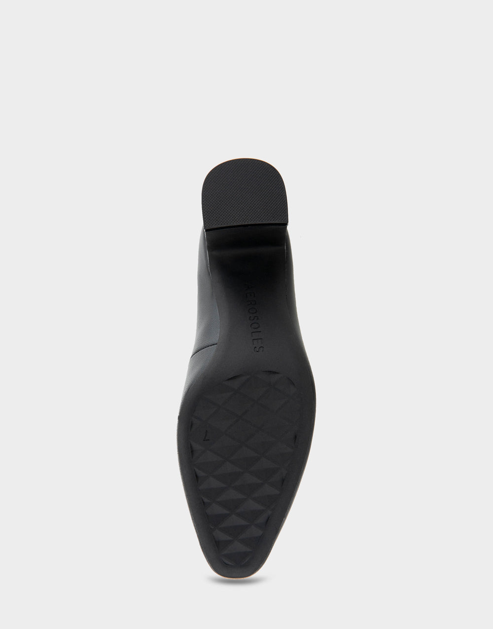 Minetta Black Leather Mid-Heel Pump