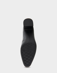 Minetta Black Leather Mid-Heel Pump