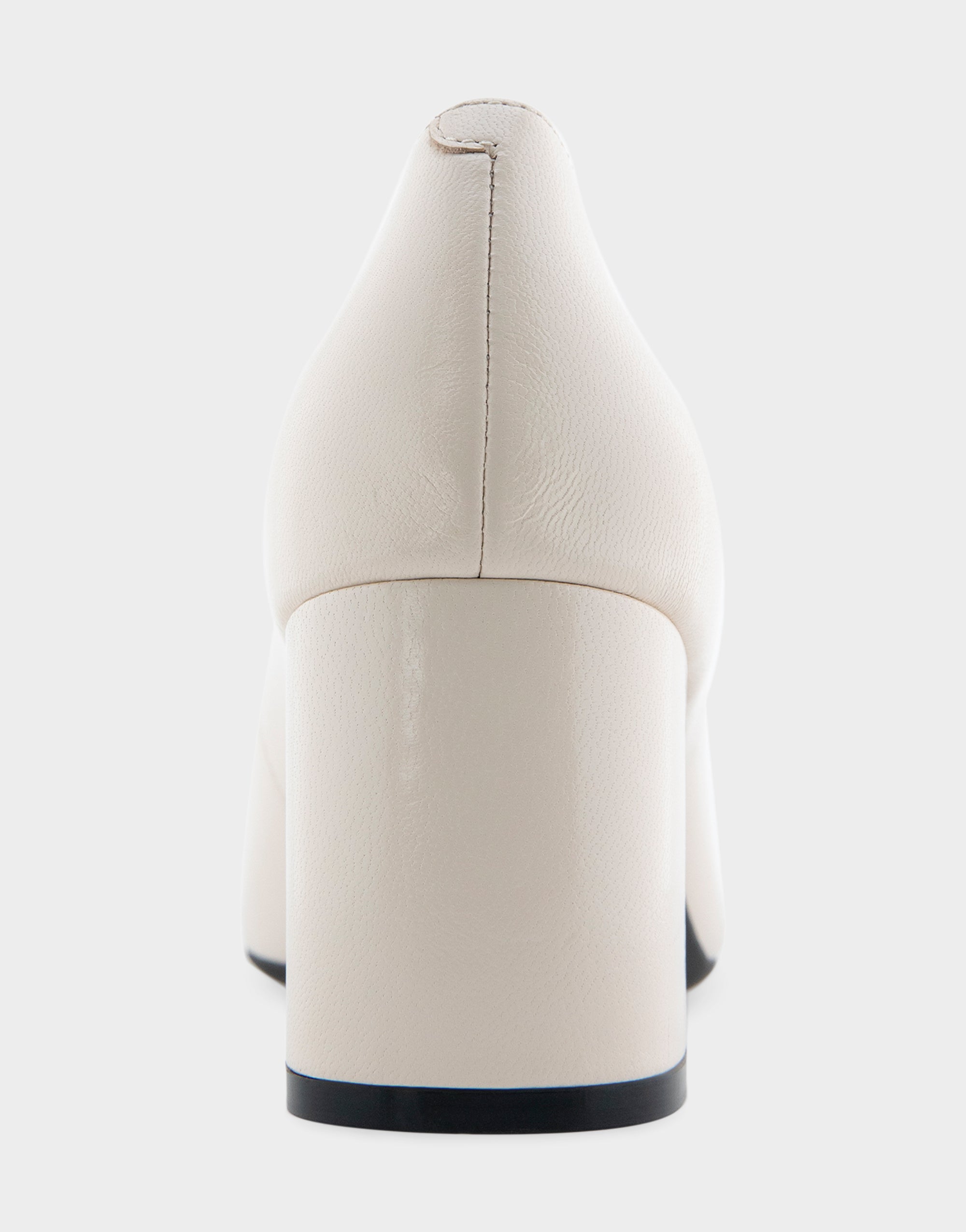 Minetta Eggnog Leather Mid-Heel Pump