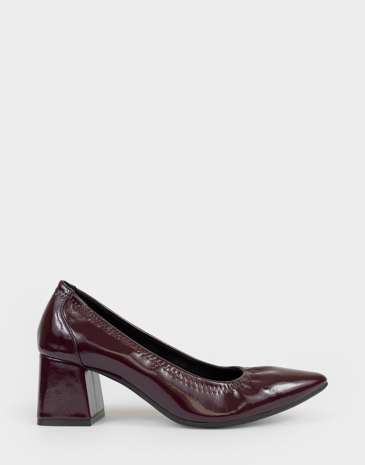 Women's Pump in Merlot Stretch Crinkle Patent