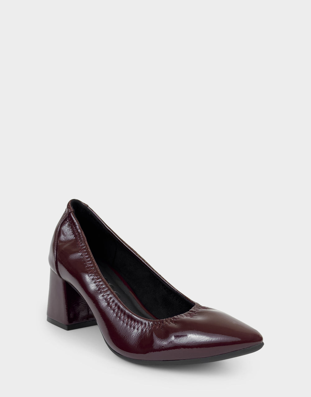 Women's Pump in Merlot Stretch Crinkle Patent