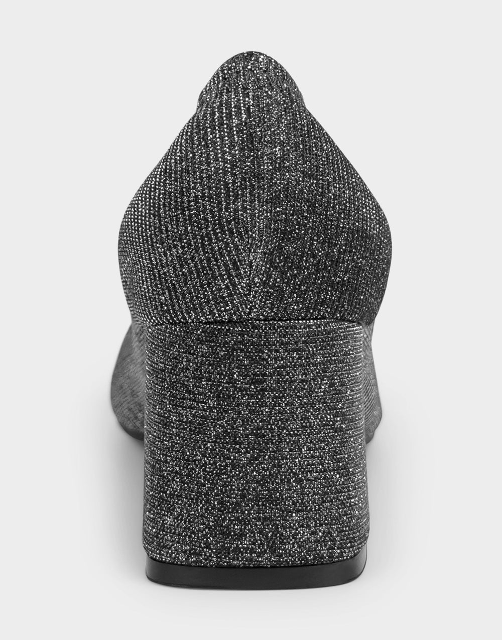 Women's Pump in Gunmetal Stretch Lame