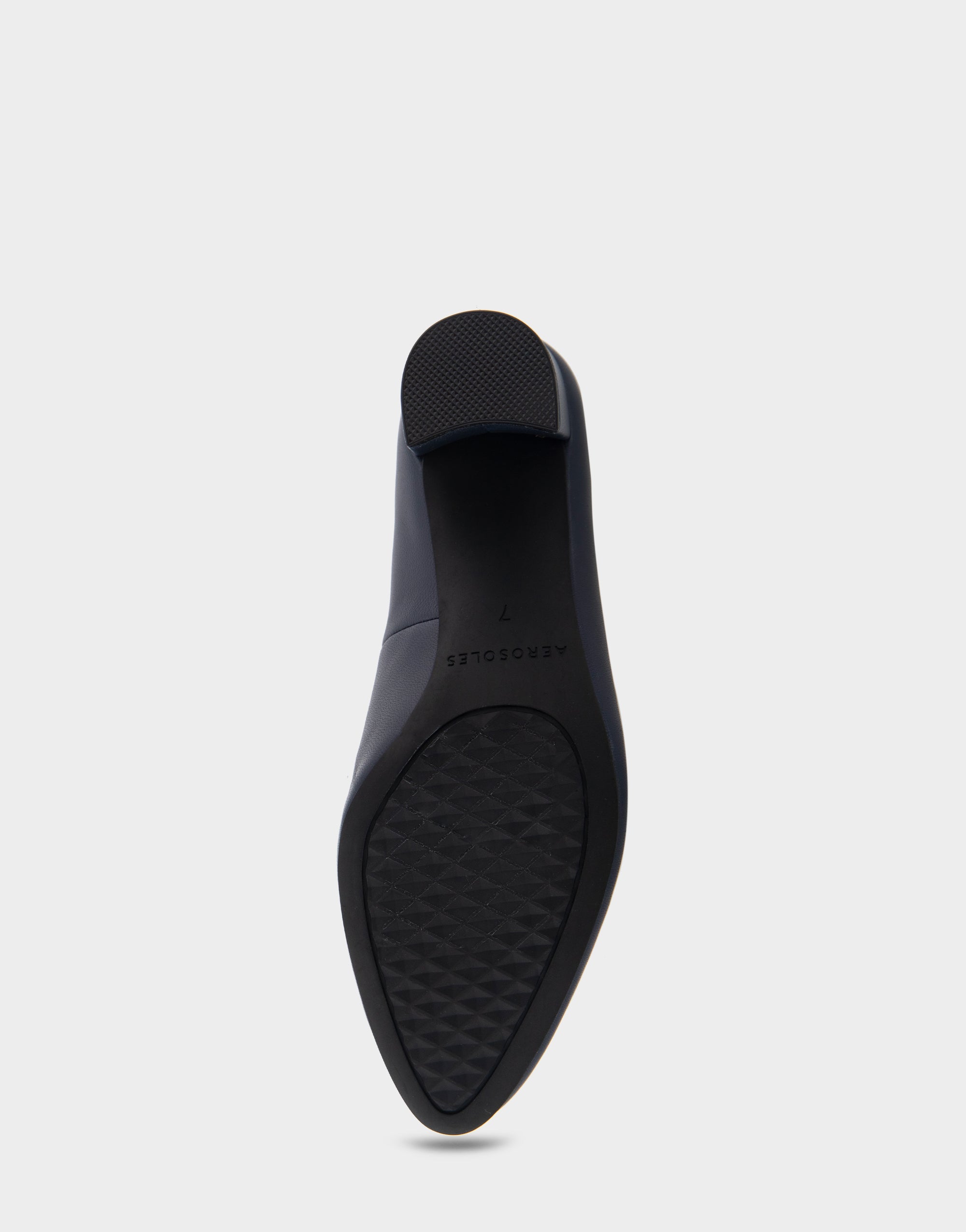 Betsy Navy Genuine Leather Mid Heel Pump