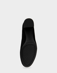 Ebel Black Genuine Suede Mid Heel Pump