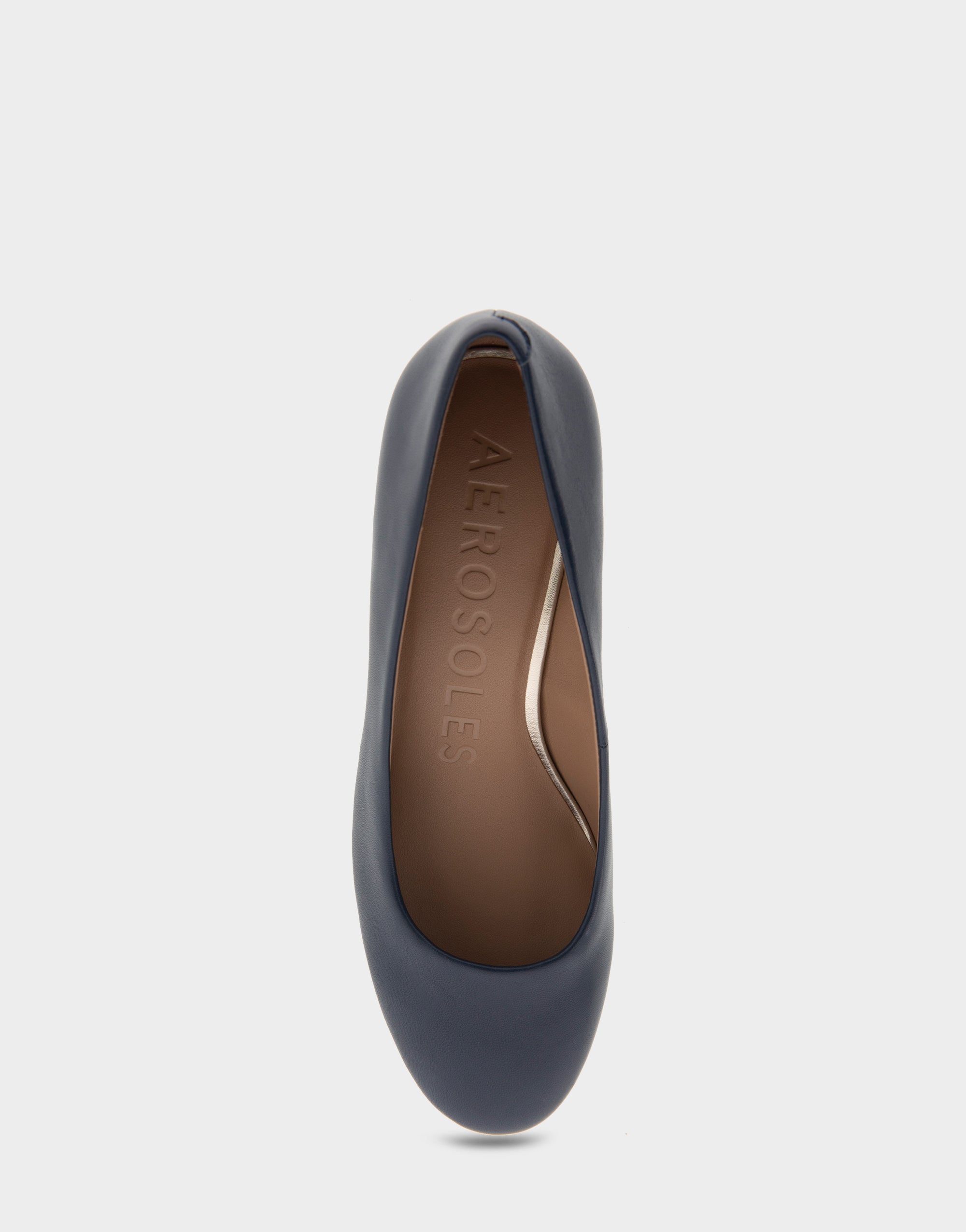 Ebel Navy Genuine Leather Mid Heel Pump