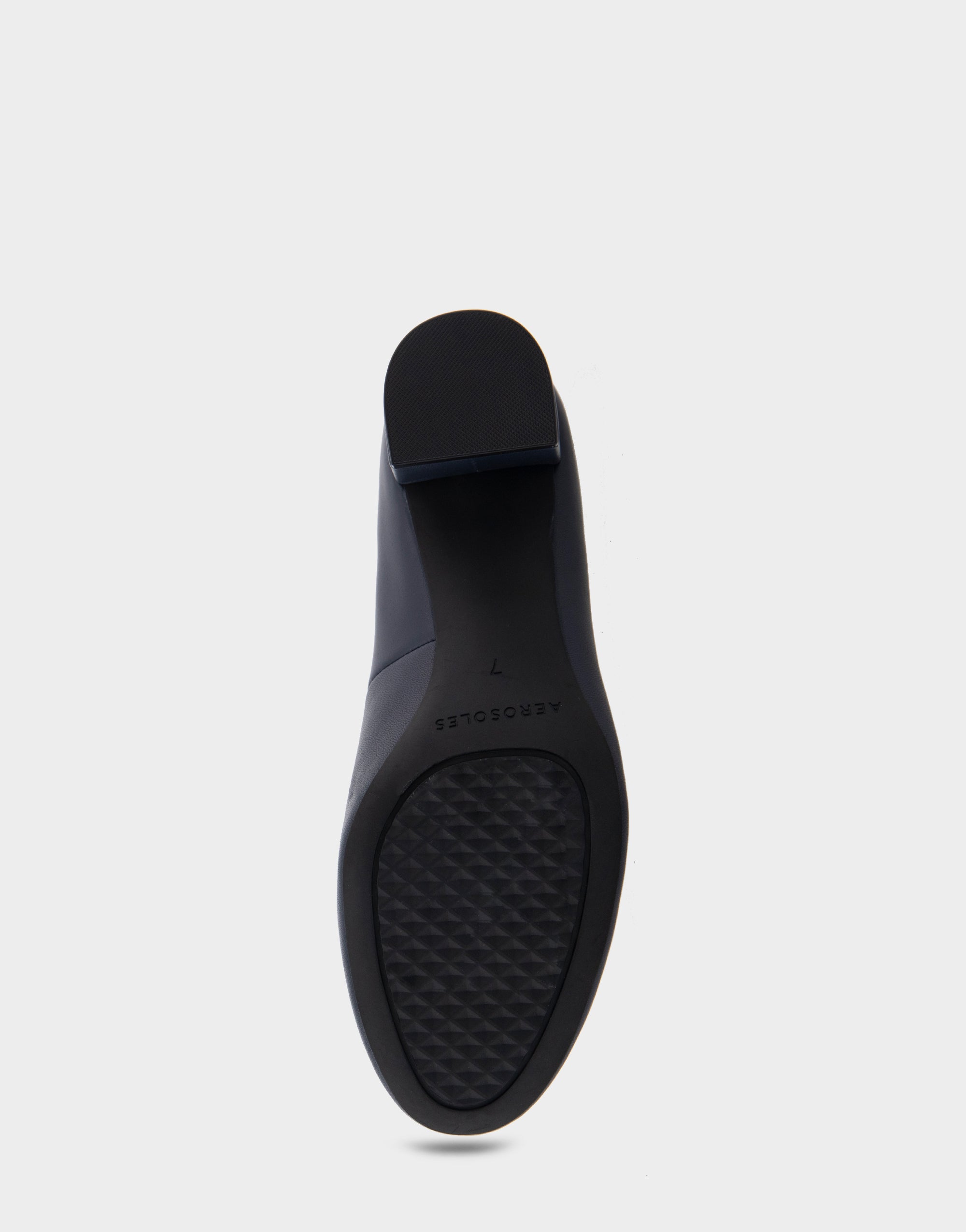 Ebel Navy Genuine Leather Mid Heel Pump