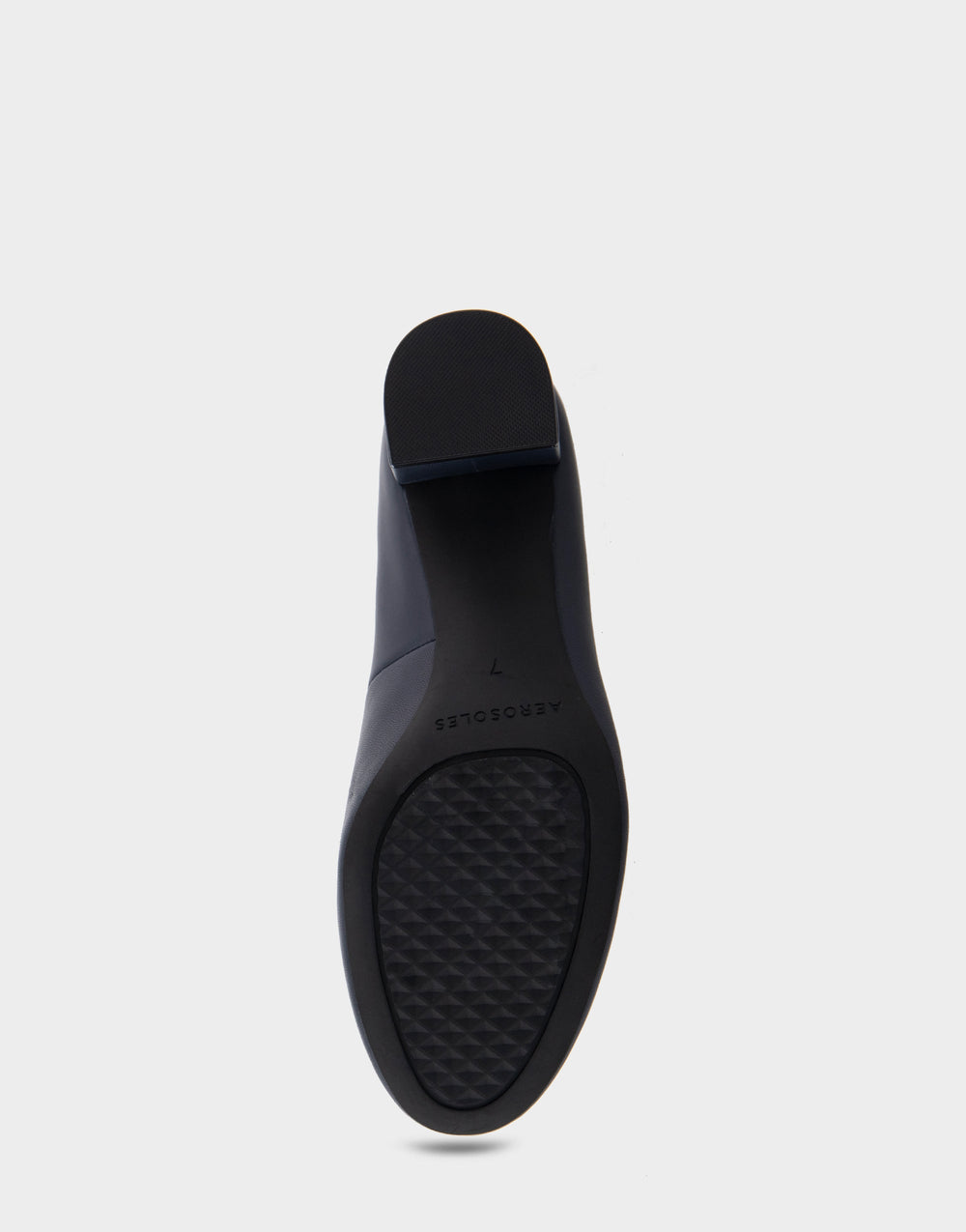 Ebel Navy Genuine Leather Mid Heel Pump