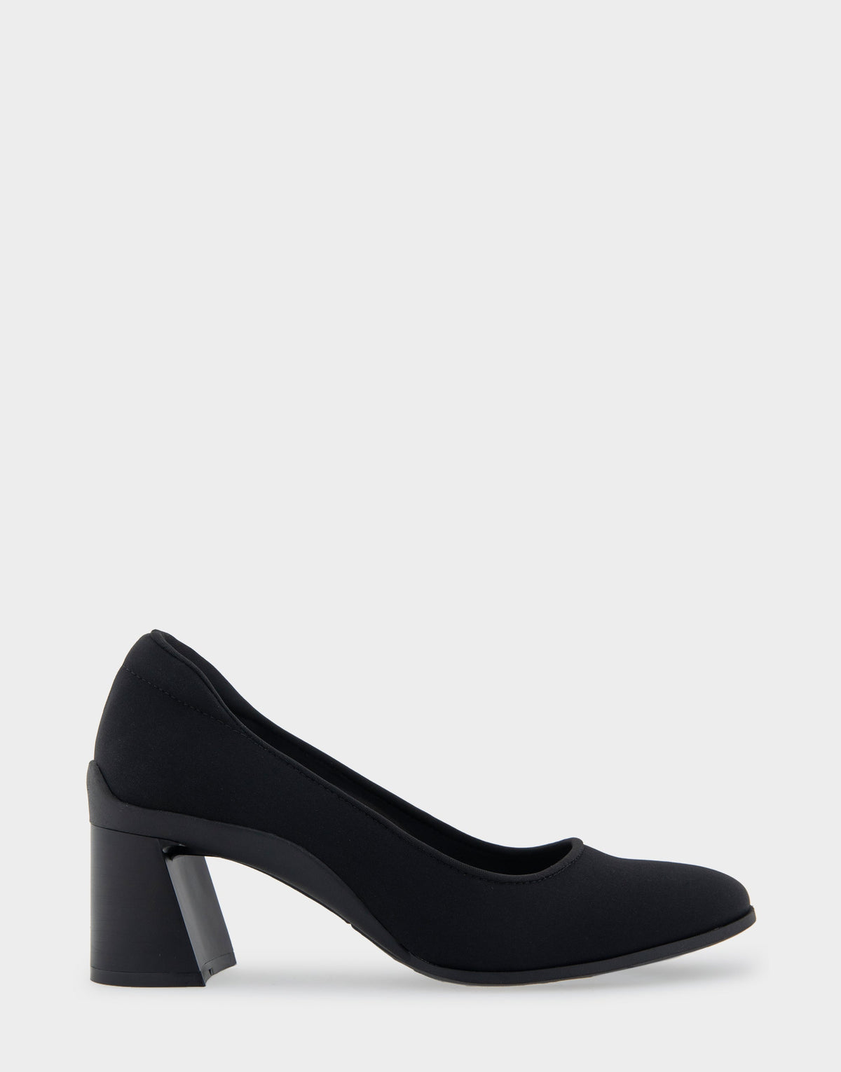 Casta Black Stretch Gabardine Fabric Mid Heel Pump
